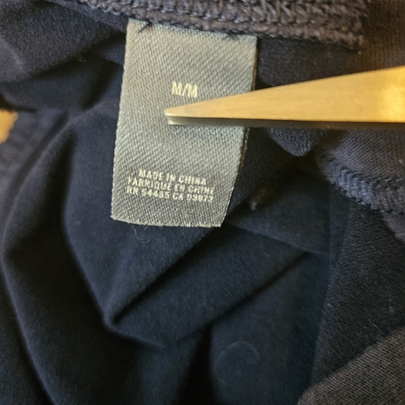 Aerie Pull On Side Snap Culotte Wide Leg Cropped Pants Pockets Navy Size Medium - Picture 3 of 14